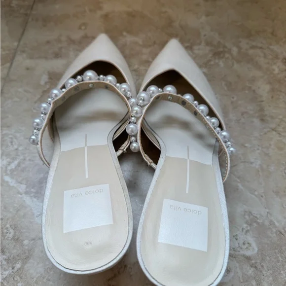 Dolce Vita Pearl-Strap Pointed Mule - Cream - Picture 8 of 9